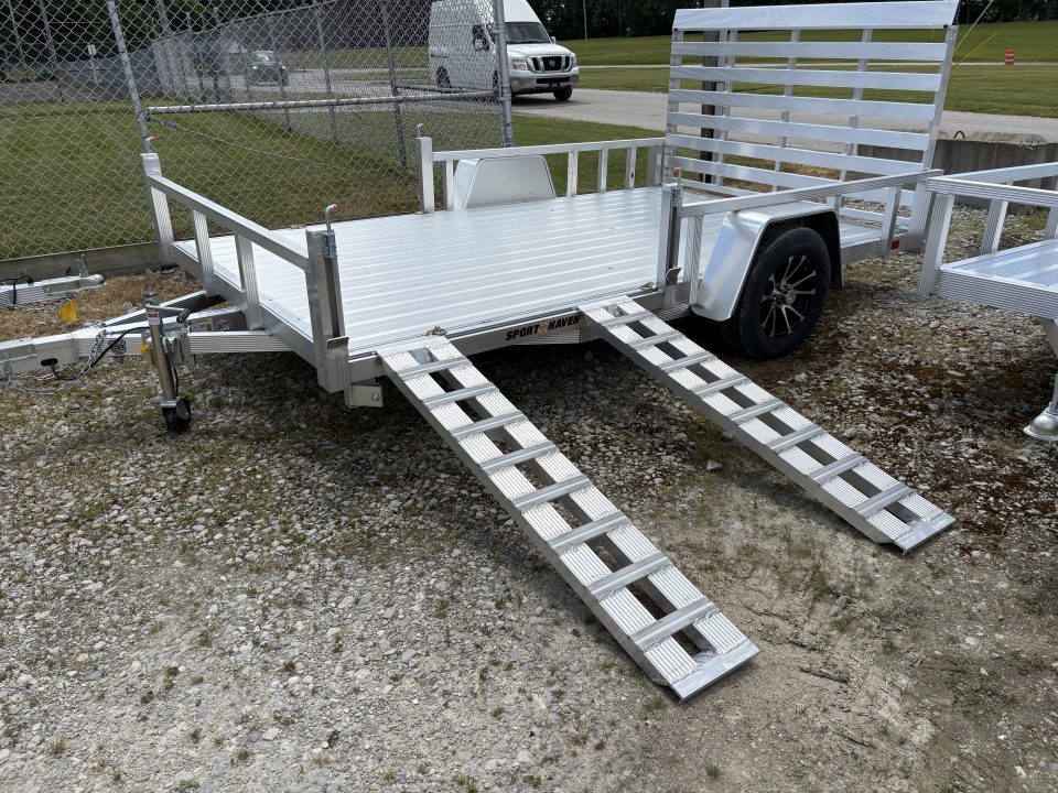 New 2026 Sport Haven 7'X12' DELUXE ALUMINUM W/ATV RAMP SIDES Utility Trailer