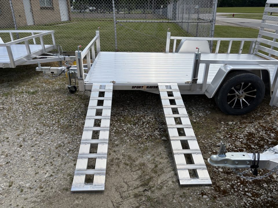 New 2026 Sport Haven 7'X12' DELUXE ALUMINUM W/ATV RAMP SIDES Utility Trailer