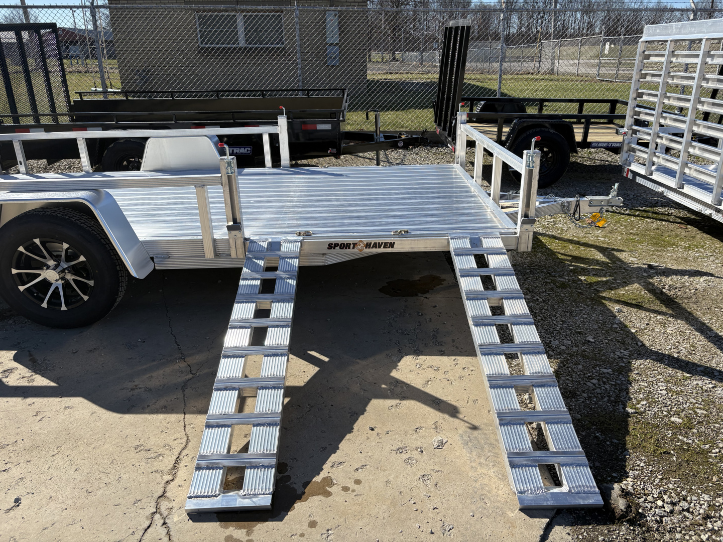 New 2026 Sport Haven 7'X14' DELUXE ALUMINUM W/ATV RAMP SIDES ATV Trailer