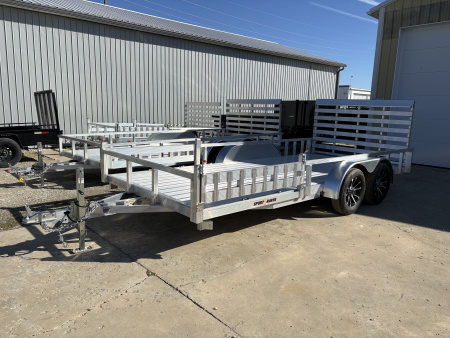 New 2026 Sport Haven 7'X16' TANDEM DELUXE ALUMINUM W/ATV RAMP SIDES Utility Trailer