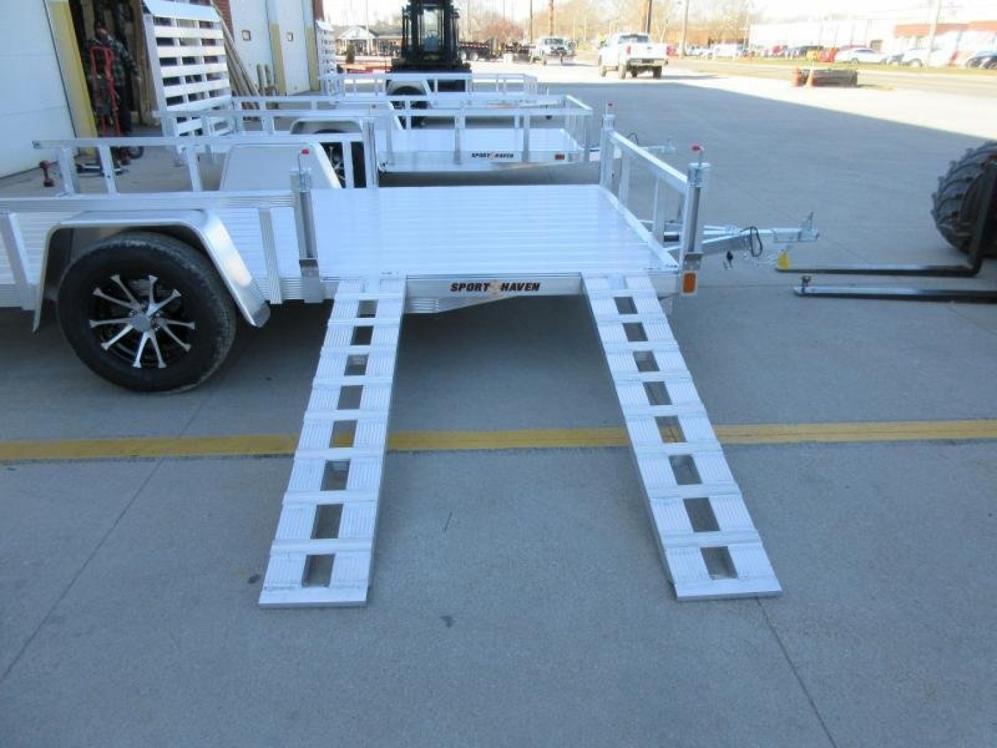 New 2026 Sport Haven 7'X16' TANDEM DELUXE ALUMINUM W/ATV RAMP SIDES Utility Trailer