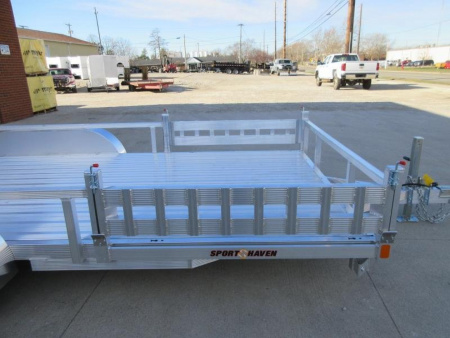 New 2026 Sport Haven 7'X16' TANDEM DELUXE ALUMINUM W/ATV RAMP SIDES Utility Trailer
