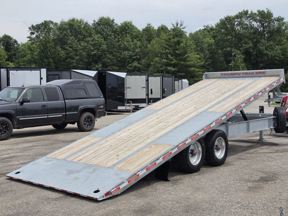 New 102 X 24 GALVANIZED POWER TILT DECK 10K AXLES TRIUMPH 2026 HYDRAULIC JACK