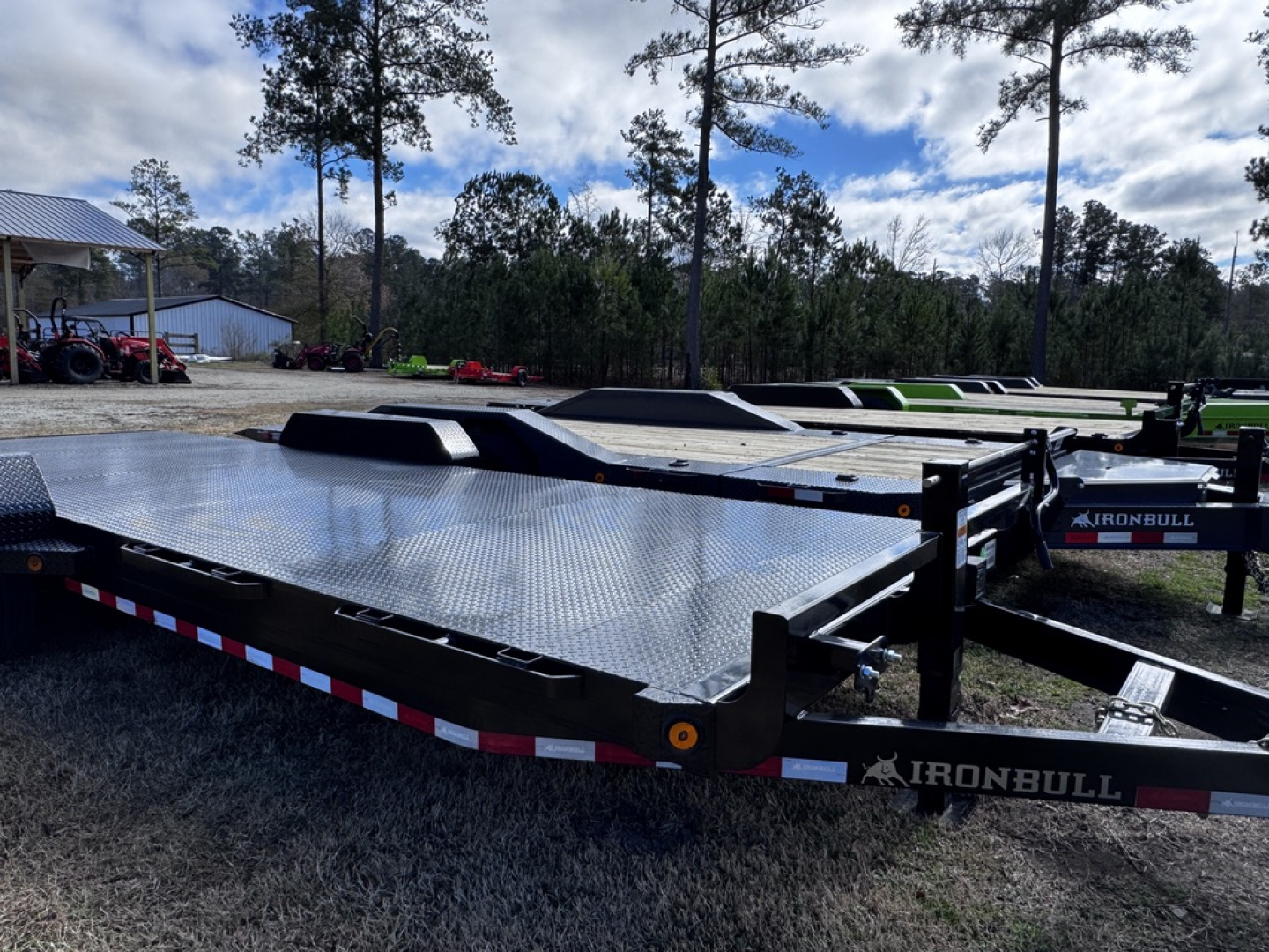 New 2026 Iron Bull 83X22 STEEL DECK W/ SLIDE IN RAMPS Equipment Trailer