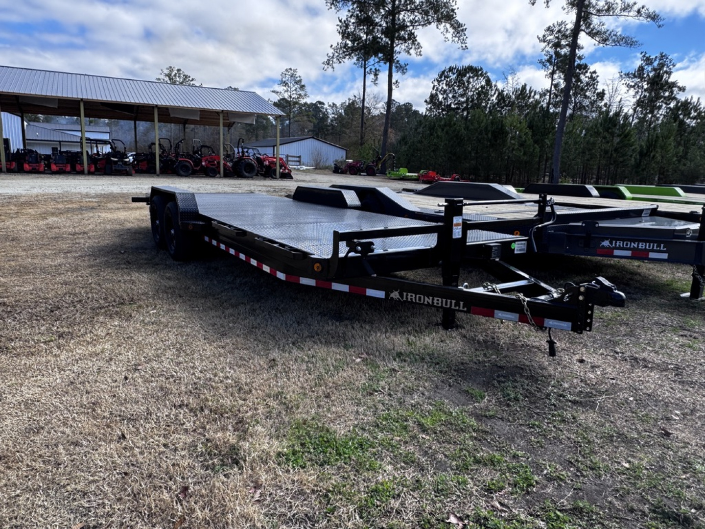 New 2026 Iron Bull 83X22 STEEL DECK W/ SLIDE IN RAMPS Equipment Trailer