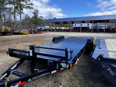 New 2026 Iron Bull 83X22 STEEL DECK W/ SLIDE IN RAMPS Equipment Trailer