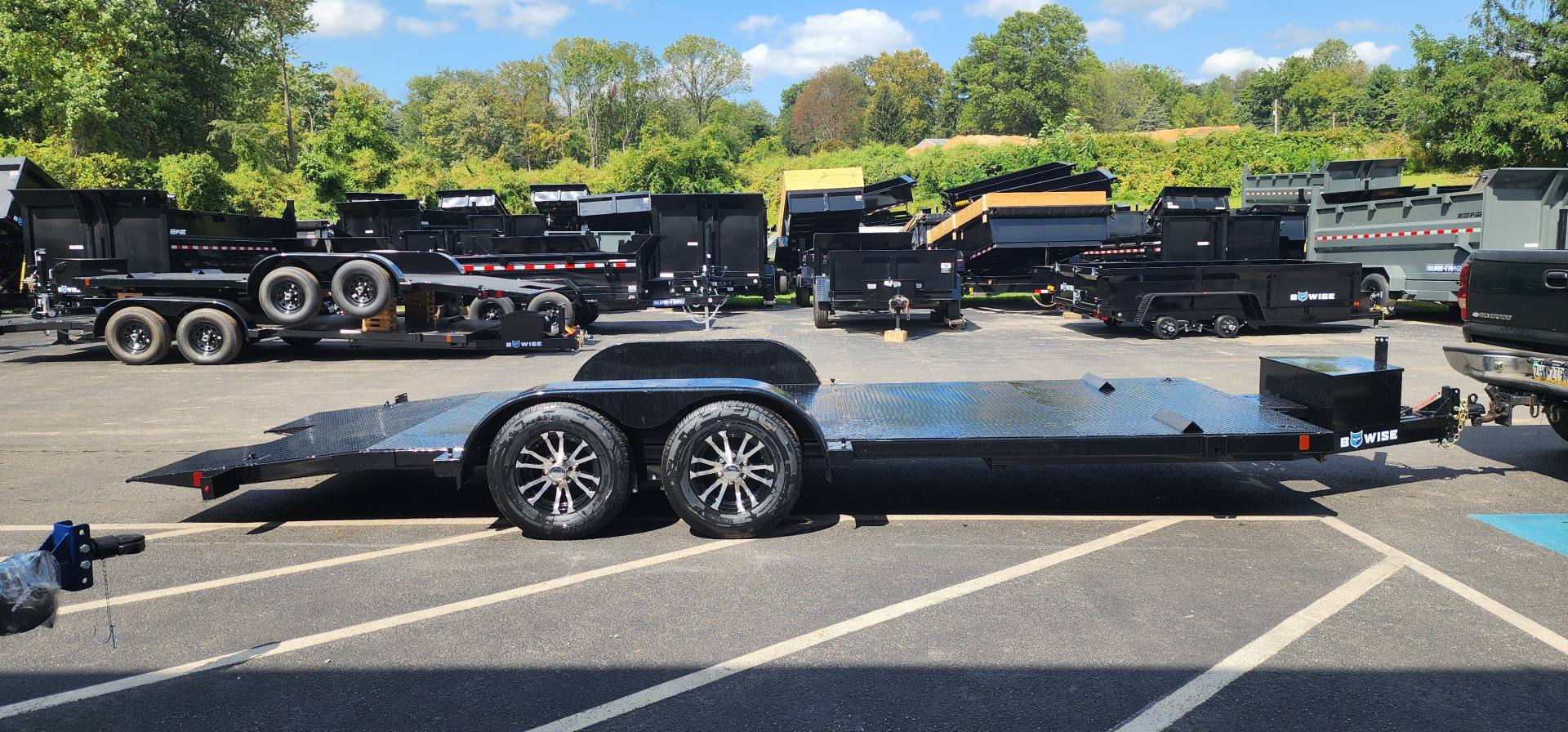 New 7 x 20 BWISE Hydraulic Tilt Equipment /Car Hauler Trailer 10k