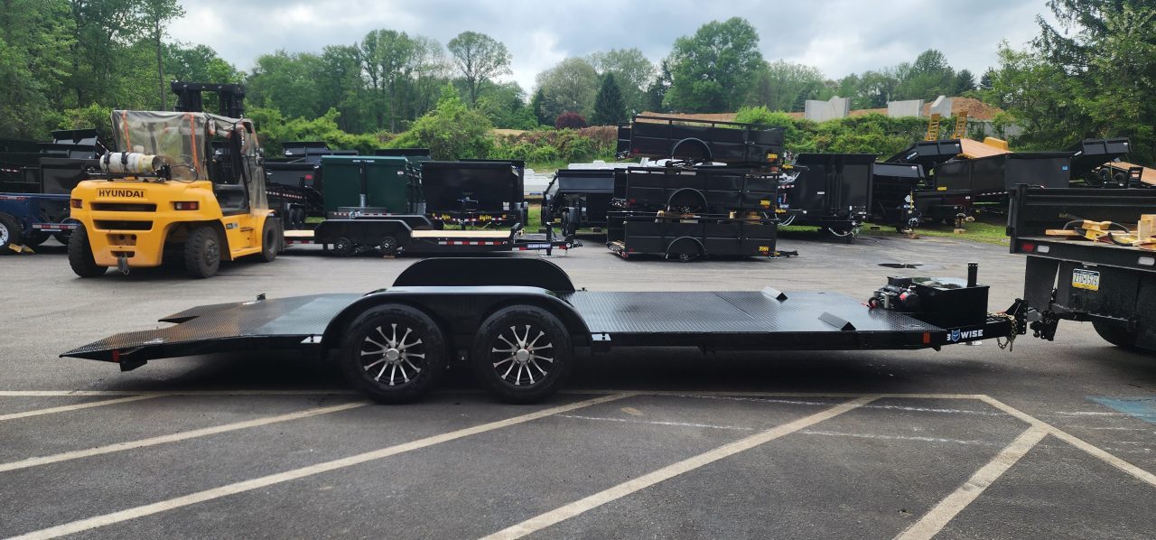 New 7 x 20 BWISE Hydraulic Tilt Car Hauler Car / Racing Trailer 10k***Smity Winch Package