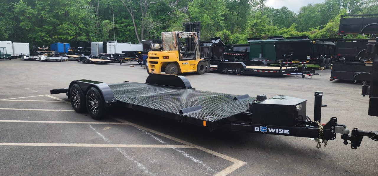 New 7 x 20 BWISE Hydraulic Tilt Car Hauler Car / Racing Trailer 10k***Smity Winch Package