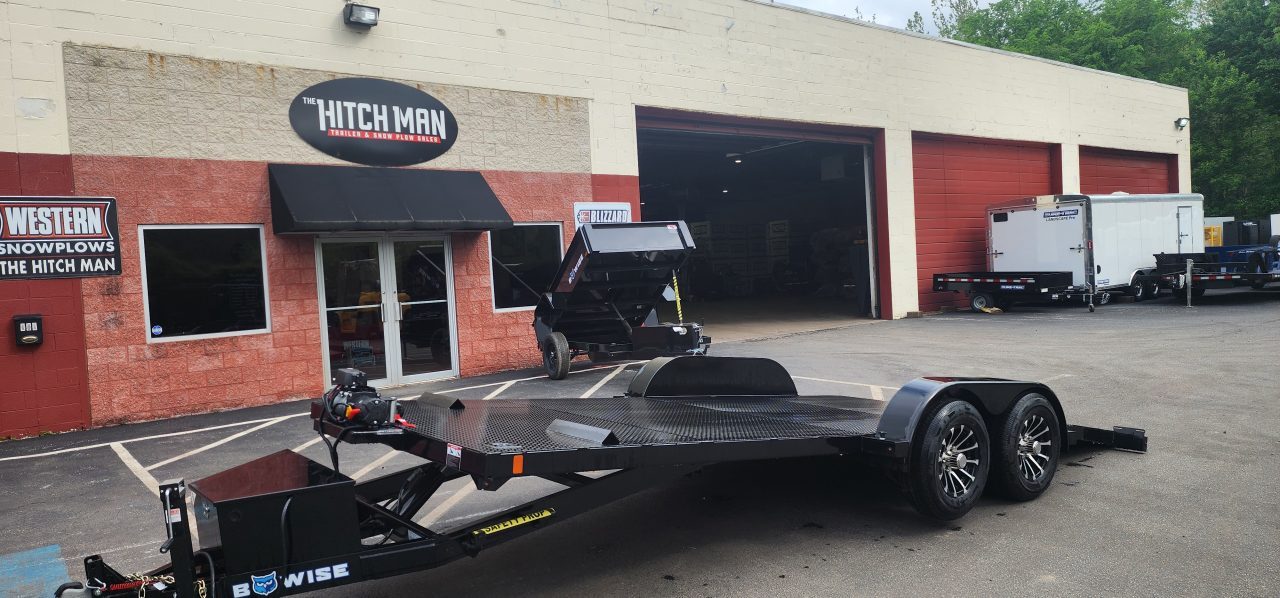 New 7 x 20 BWISE Hydraulic Tilt Car Hauler Car / Racing Trailer 10k***Smity Winch Package