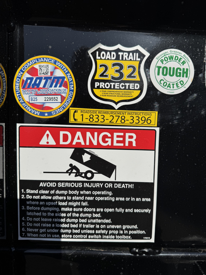 New 2026 Load Trail DE60X8 Dump Trailer Ramps & Tarp