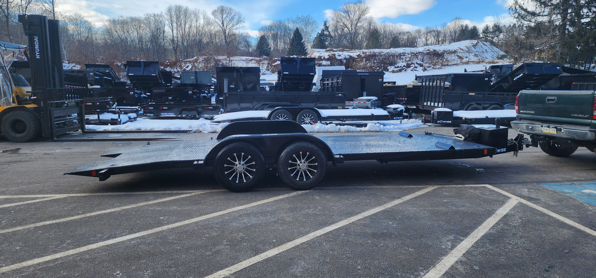 New 7 x 20 BWISE Hydraulic Tilt Equipment /Car Hauler Trailer 10k**Gen2 Smity-built Winch