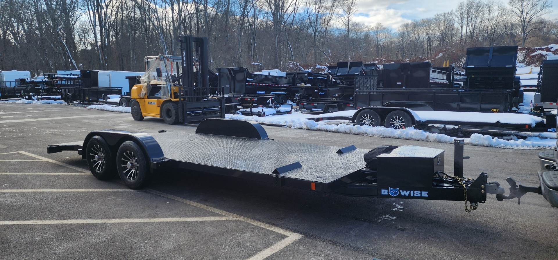 New 7 x 20 BWISE Hydraulic Tilt Equipment /Car Hauler Trailer 10k**Gen2 Smity-built Winch