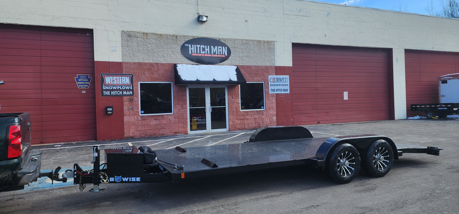 New 7 x 20 BWISE Hydraulic Tilt Equipment /Car Hauler Trailer 10k**Gen2 Smity-built Winch