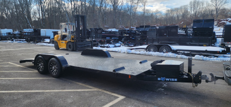 New 7 x 20 BWISE Hydraulic Tilt Equipment /Car Hauler Trailer 10k**Gen2 Smity-built Winch