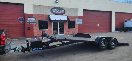 New 7 x 20 BWISE Hydraulic Tilt Equipment /Car Hauler Trailer 10k**Gen2 Smity-built Winch