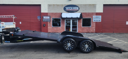 New 7 x 20 BWISE Hydraulic Tilt Equipment /Car Hauler Trailer 10k**Gen2 Smity-built Winch