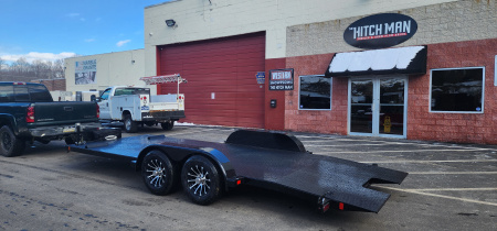 New 7 x 20 BWISE Hydraulic Tilt Car Hauler Car / Racing Trailer 10k**Gen2 Smity-built Winch