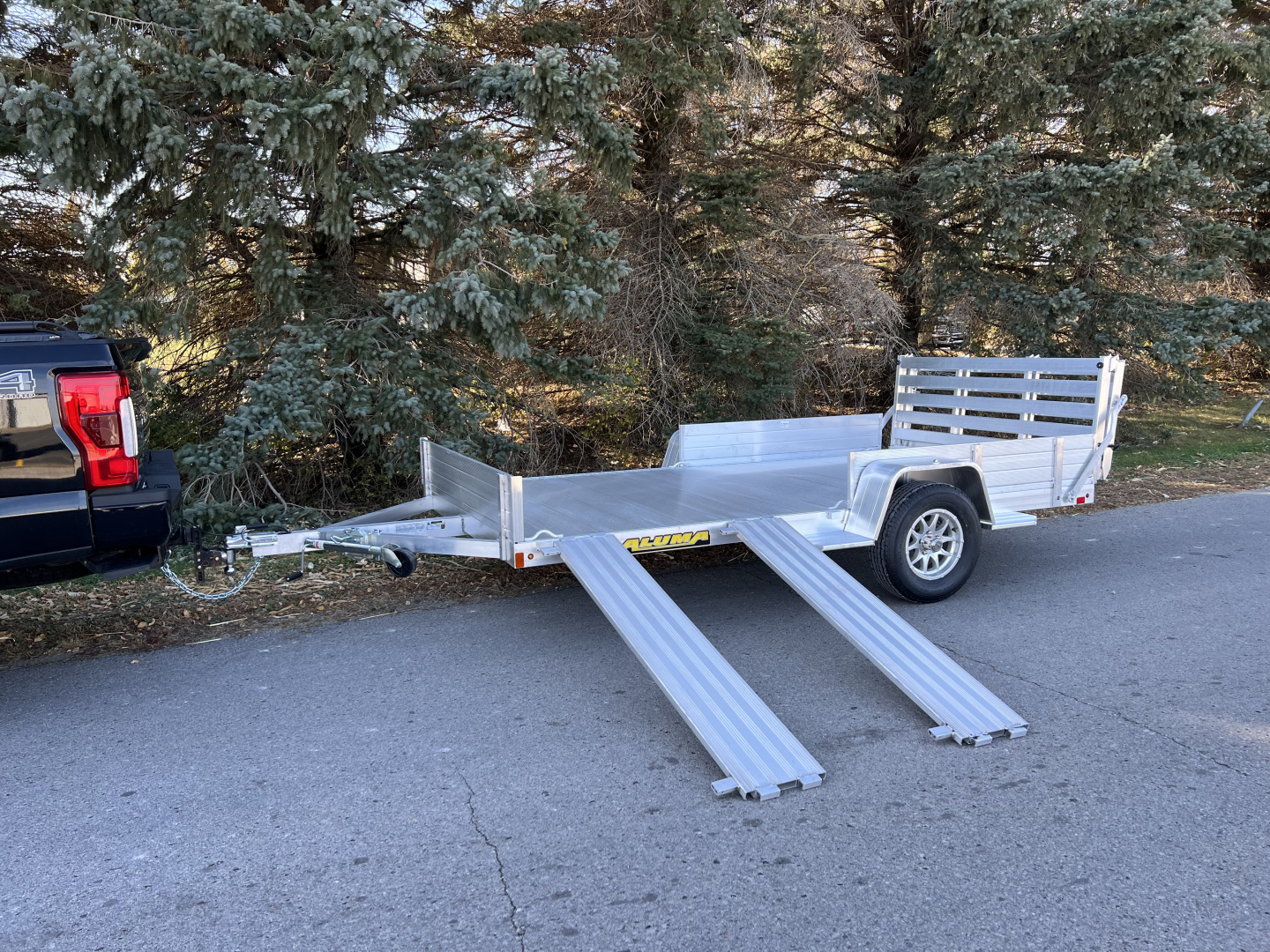 New 2027 Aluma 6'9" x 12 SR Utility Trailer w/ Side Ramps/Solid Rear Sides & Bi-Fold Gate