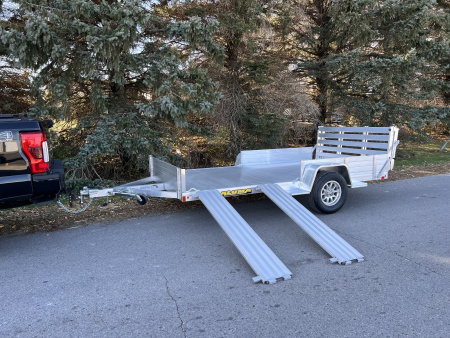 New 2027 Aluma 6'9" x 12 SR Utility Trailer w/ Side Ramps/Solid Rear Sides & Bi-Fold Gate