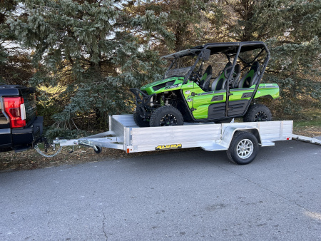 New 2027 Aluma 6'9" x 12 SR Utility Trailer w/ Side Ramps/Solid Rear Sides & Bi-Fold Gate