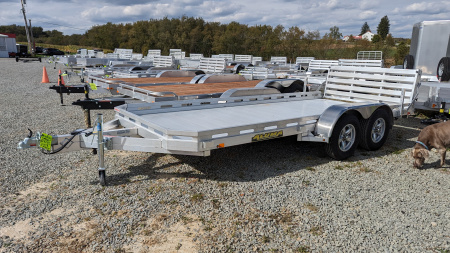 New 2027 Aluma 6'6  x 18 Utility Trailer w/ Bi-Fold Gate