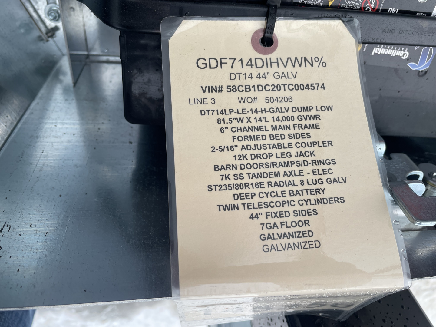 New 2026 BWISE DT14 81.5x14 14K Tandem Axle Dump Trailer