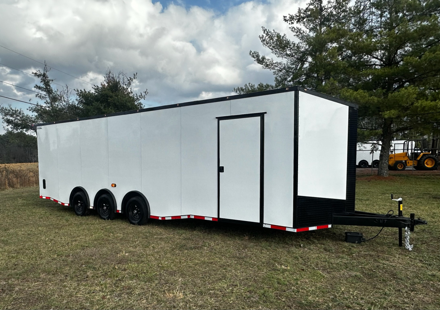 New 2026 Luxe 8.5x28 Car Hauler - 5200LB Triple Torsion Axle - White Poly- Blackout - Enclosed Car Hauler