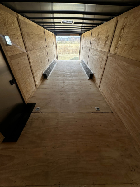 New 2026 Luxe 8.5x28 Car Hauler - 5200LB Triple Torsion Axle - White Poly- Blackout - Enclosed Car Hauler