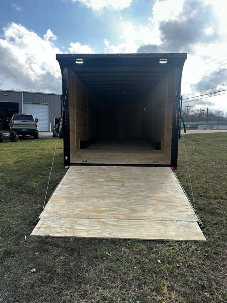 New 2026 Luxe 8.5x28 Car Hauler - 5200LB Triple Torsion Axle - White Poly- Blackout - Enclosed Car Hauler
