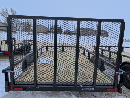 New 2026 HTC 7 x 12 Steel Utility Trailer with 2990 lb. GVWR & Anchor Management Post Side Rails - 4 Hole Securing Options