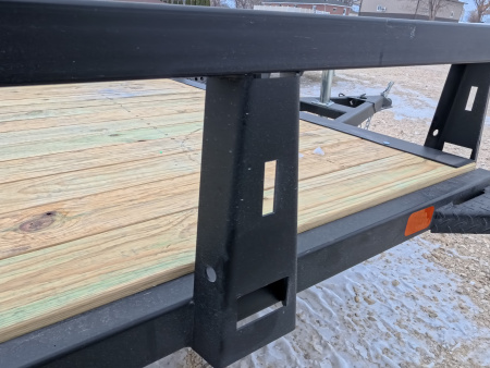 New 2026 HTC 7 x 12 Steel Utility Trailer with 2990 lb. GVWR & Anchor Management Post Side Rails - 4 Hole Securing Options