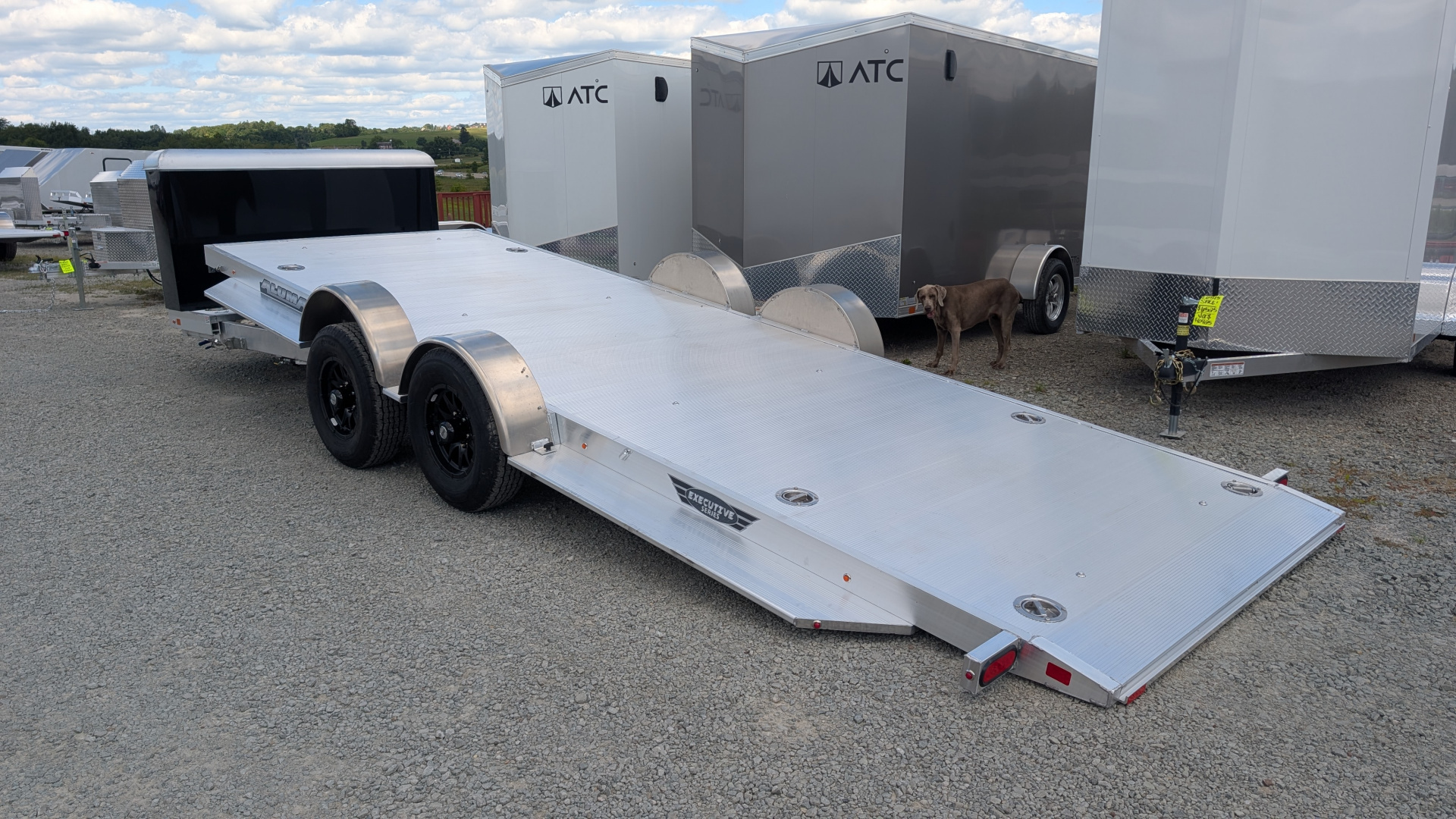 New 2027 Aluma 20' (20" Stationary + 20' Tilt) HD XL Executive Tilt Car Hauler w/ Cargo Box