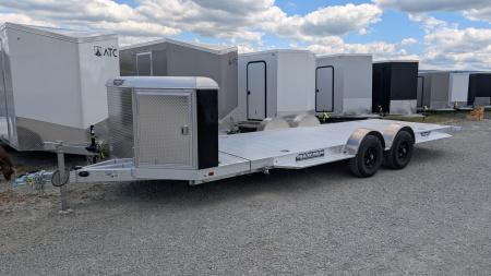 New 2027 Aluma 20' (20" Stationary + 20' Tilt) HD XL Executive Tilt Car Hauler w/ Cargo Box