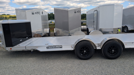 New 2027 Aluma 20' (20" Stationary + 20' Tilt) HD XL Executive Tilt Car Hauler w/ Cargo Box