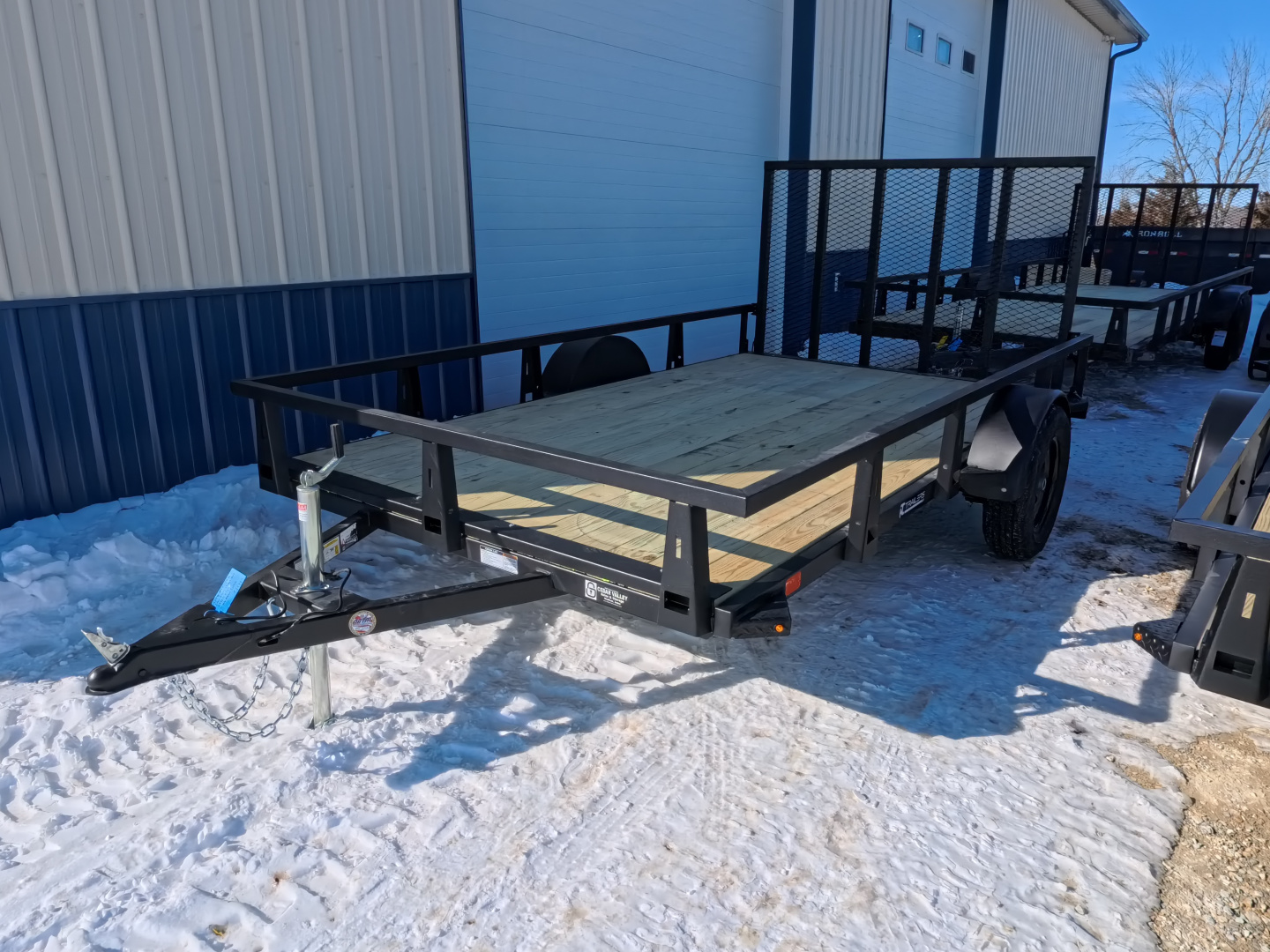 New 2026 HTC 7 x 12 Steel Utility Trailer with Anchor Management Post Side Rails - 4 Hole Securing Options