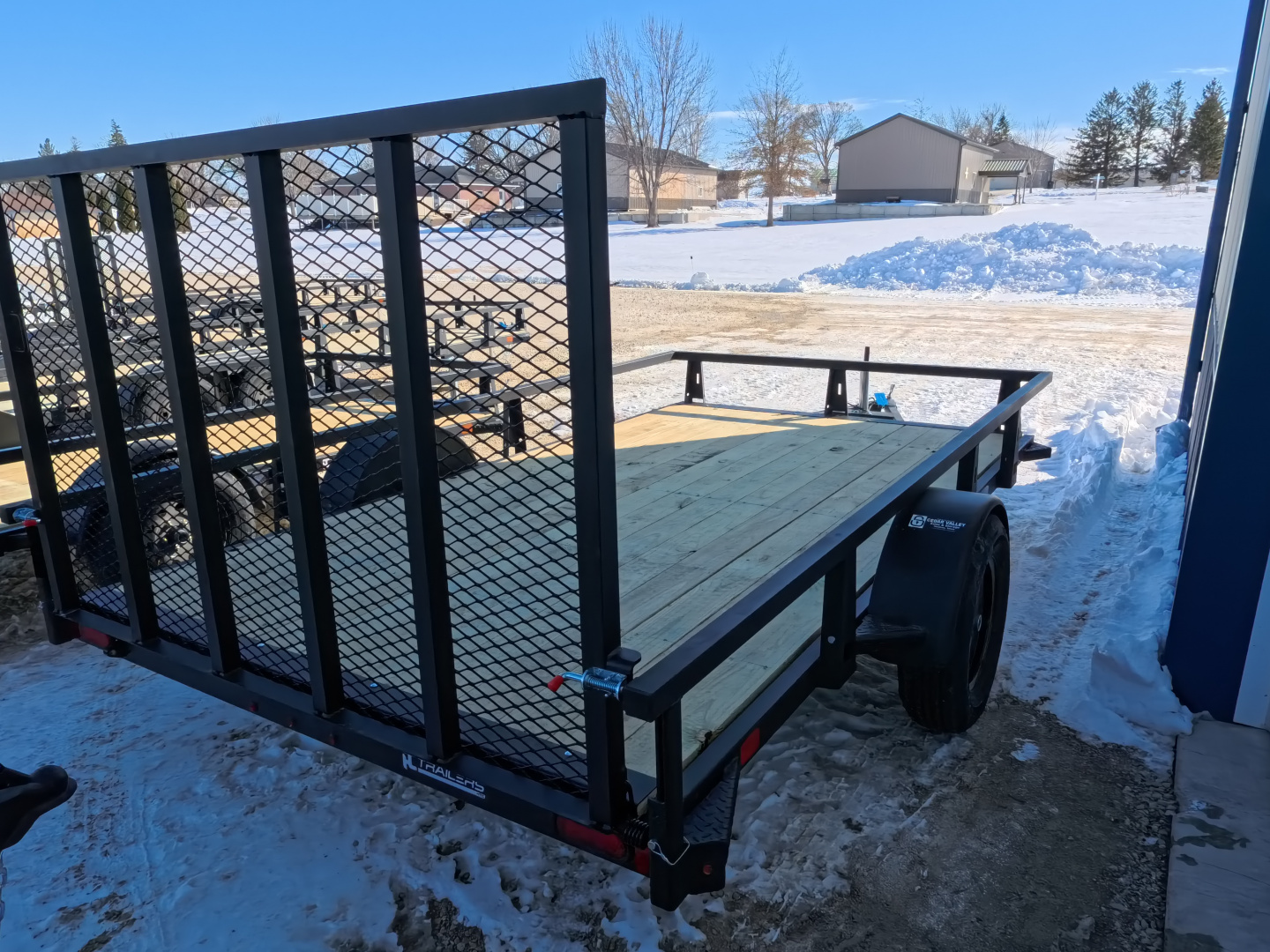 New 2026 HTC 7 x 12 Steel Utility Trailer with Anchor Management Post Side Rails - 4 Hole Securing Options