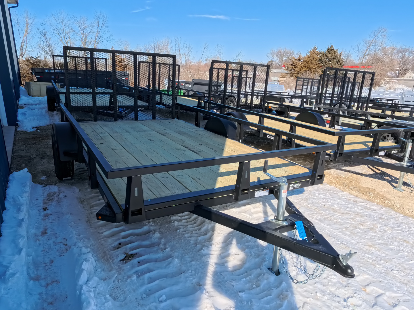 New 2026 HTC 7 x 12 Steel Utility Trailer with Anchor Management Post Side Rails - 4 Hole Securing Options