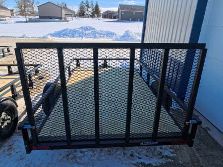 New 2026 HTC 7 x 12 Steel Utility Trailer with Anchor Management Post Side Rails - 4 Hole Securing Options