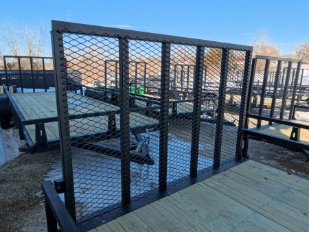 New 2026 HTC 7 x 12 Steel Utility Trailer with Anchor Management Post Side Rails - 4 Hole Securing Options