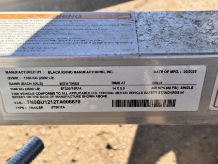 New 2026 Black Rhino 6-10 Aluminum Bi-Fold Gate Utility Series - 3K GVWR