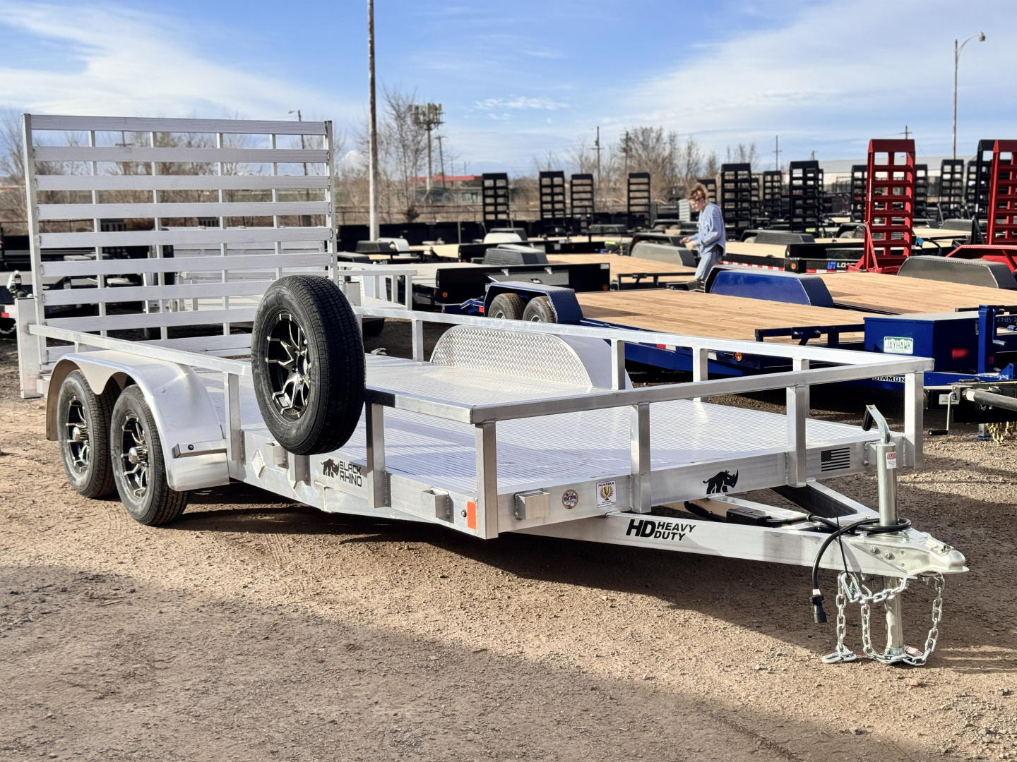New 2026 Black Rhino 7-16 Tandem Axle Aluminum Ramp Gate utility - Landscape Series -7K GVWR