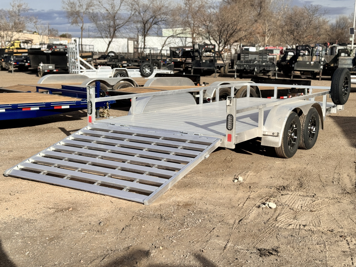 New 2026 Black Rhino 7-16 Tandem Axle Aluminum Ramp Gate utility - Landscape Series -7K GVWR