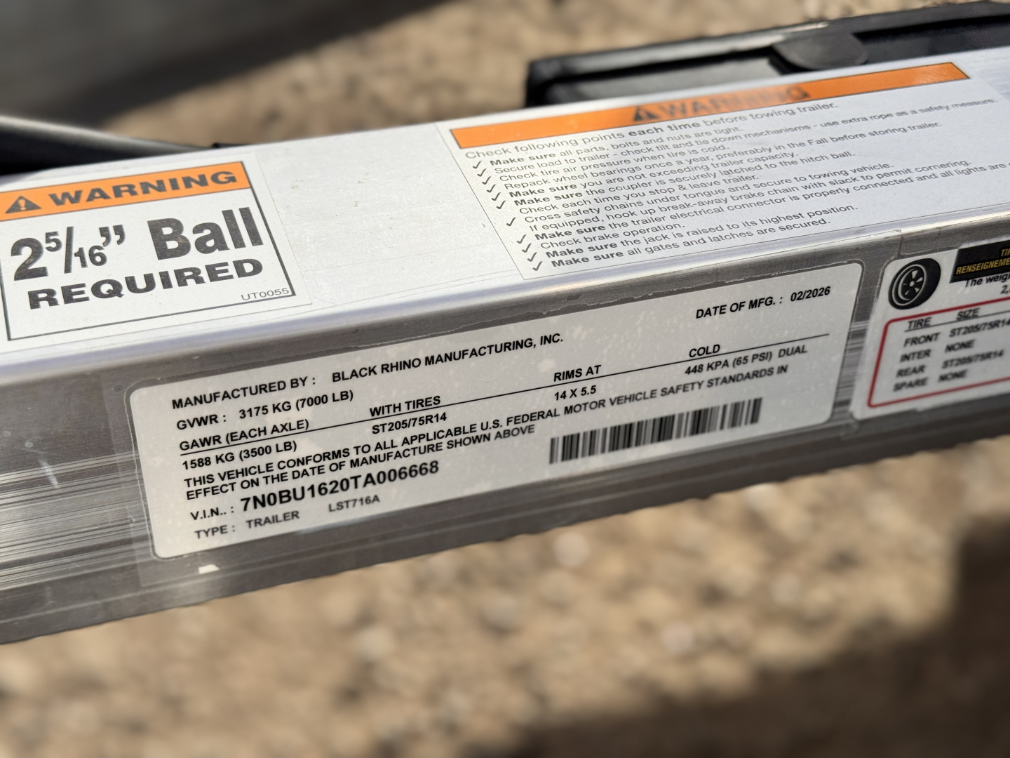 New 2026 Black Rhino 7-16 Tandem Axle Aluminum Ramp Gate utility - Landscape Series -7K GVWR