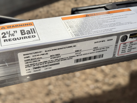 New 2026 Black Rhino 7-16 Tandem Axle Aluminum Ramp Gate utility - Landscape Series -7K GVWR