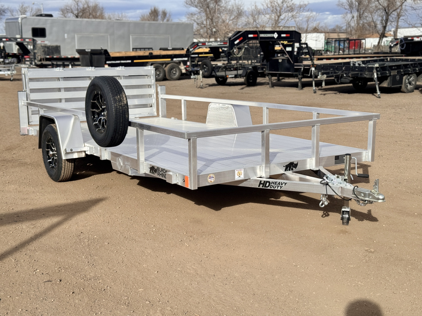 New 2026 Black Rhino 7-14 Aluminum Bi-Fold Gate Utility - Landscape Series - 3K GVWR