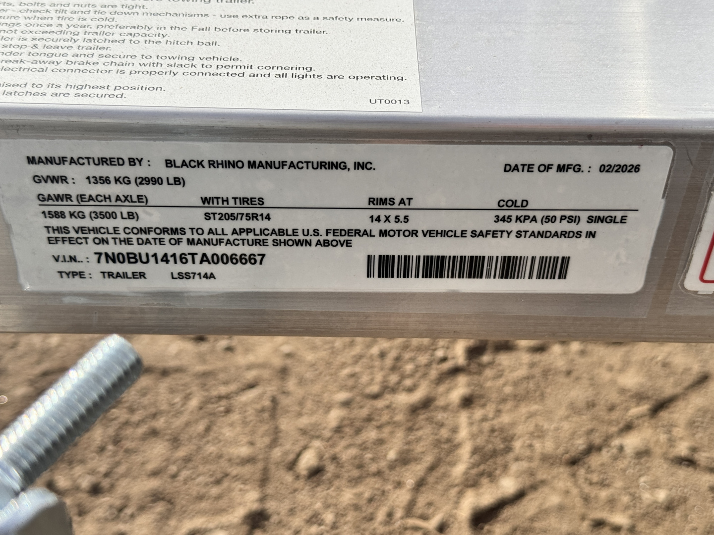 New 2026 Black Rhino 7-14 Aluminum Bi-Fold Gate Utility - Landscape Series - 3K GVWR