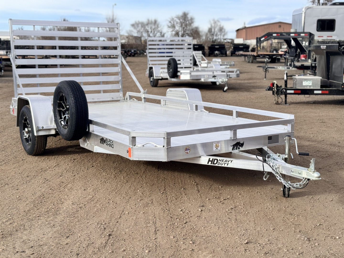 New 2026 Black Rhino 7-14 Aluminum Ramp Gate Utility - Low Pro Series - 3K GVWR