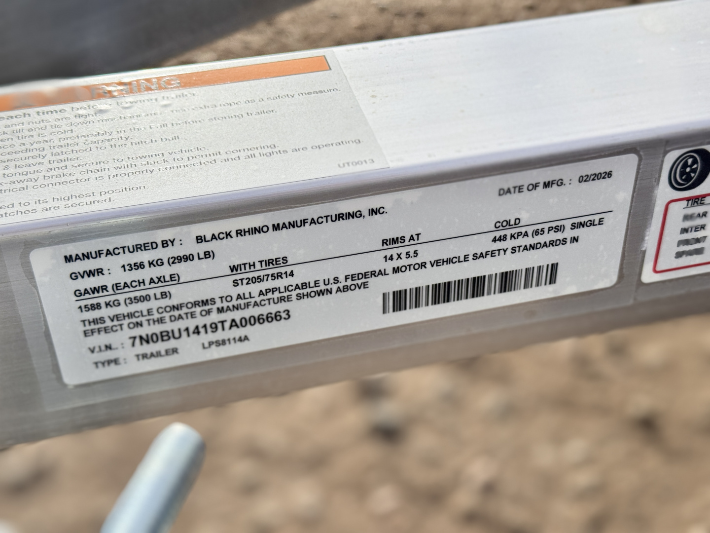 New 2026 Black Rhino 7-14 Aluminum Ramp Gate Utility - Low Pro Series - 3K GVWR