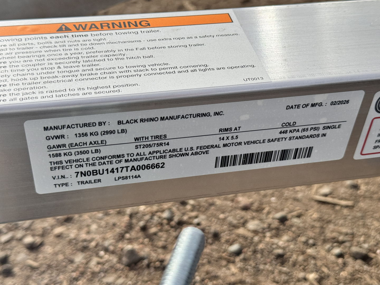 New 2026 Black Rhino 7-14 Aluminum Ramp Gate Utility - Low Pro Series - 3K GVWR